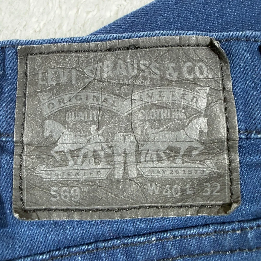 Levis 569 Loose Straight Mens 40/32 Jeans Blue Stretch Relaxed Fit 85569-0014
